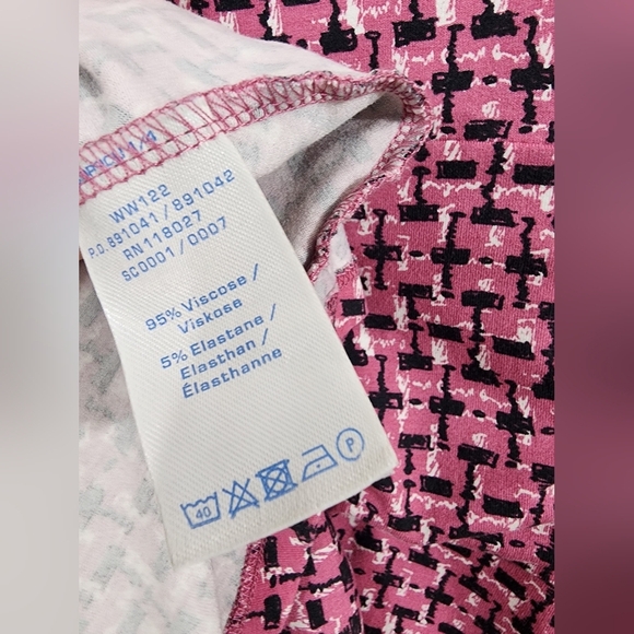 Boden Long Sleeve Belted faux wrap midi dress stretch purple, pink Women's 6P - Picture 12 of 13